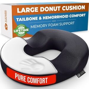 5 Stars United LARGE Donut Pillow Hemorrhoid Tailbone Cushion Relief OPENED